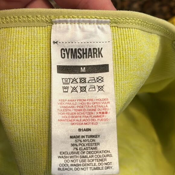Gymshark Bright Yellow Green Athletic Sports Bra Gym Workout Athleisure Yoga - Picture 11 of 11